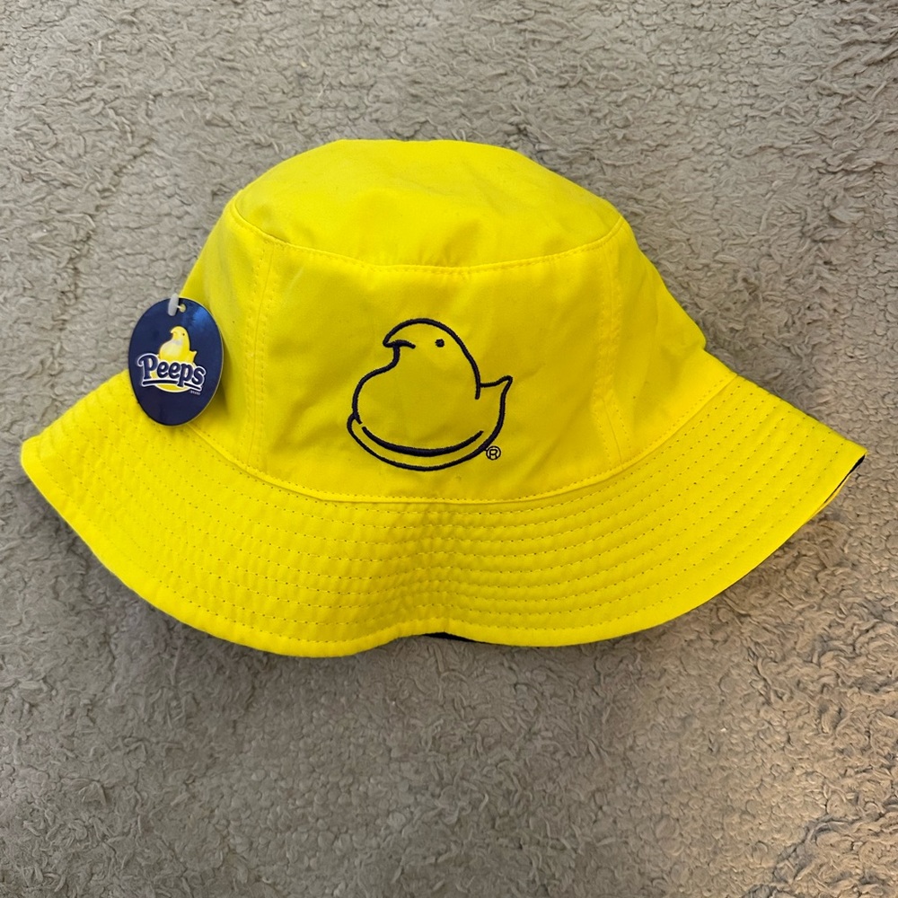 Unisex Yellow and Navy Peeps Bucket Hat, One Size